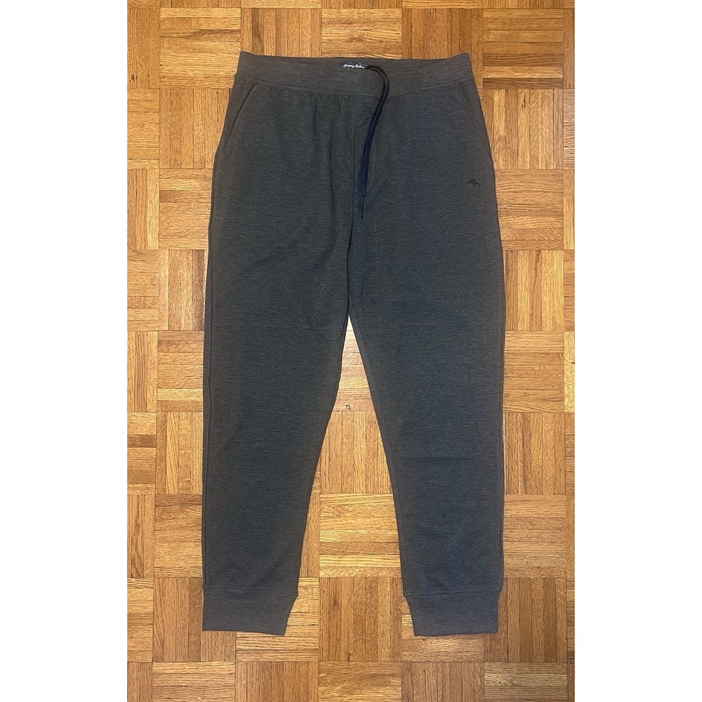 Tommy Bahama‎ Jogger Pants Large Charcoal Gray Soft Stretch Drawstring
